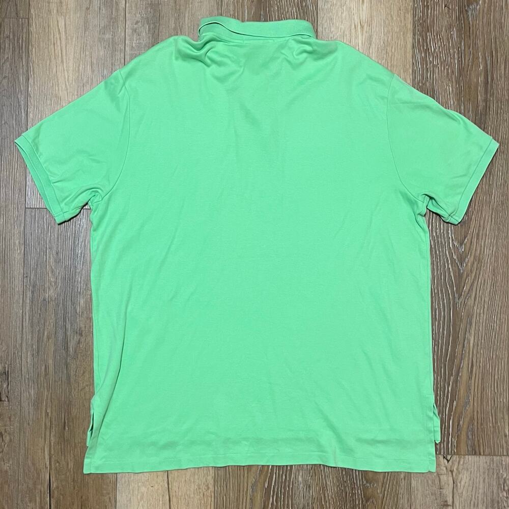 Vintage Polo Ralph Lauren Polo Shirt Size XXL Neon Green Rugby Preppy 90s Pony - Picture 4 of 6